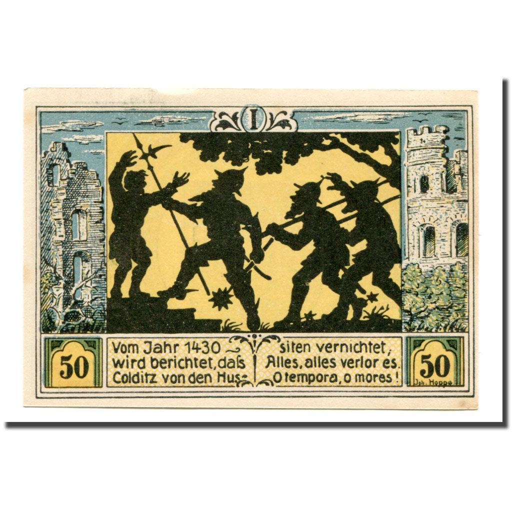 Billete, Alemania, Colditz Stadt, 50 Pfennig, personnage, 1921, 1921-09-01, SC