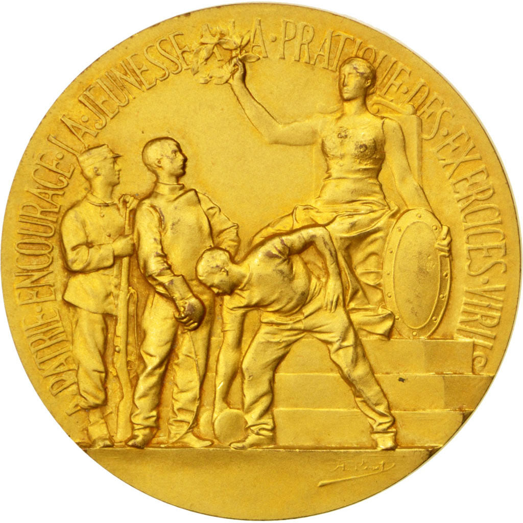 Francia, Medal, French Third Republic, Sports & leisure, Pillet, BB+, Bronzo, 40