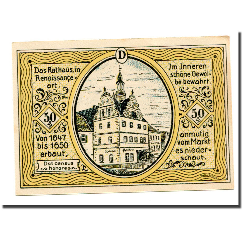 Banconote, Germania, Colditz Stadt, 50 Pfennig, batiment 1, 1921, 1921-09-01