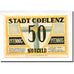 Banknote, Germany, Coblenz, 50 Pfennig, Monument, 1921, 1921-05-01, UNC(63)