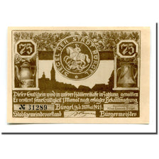 Geldschein, Deutschland, Burgel Stadt, 75 Pfennig, personnage 4, 1921