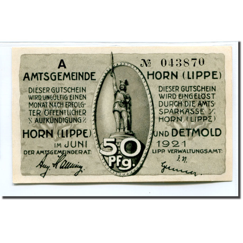 Banknote, Germany, Horn, 50 Pfennig, cavalier 2, 1921, UNC(63), Mehl:628.1