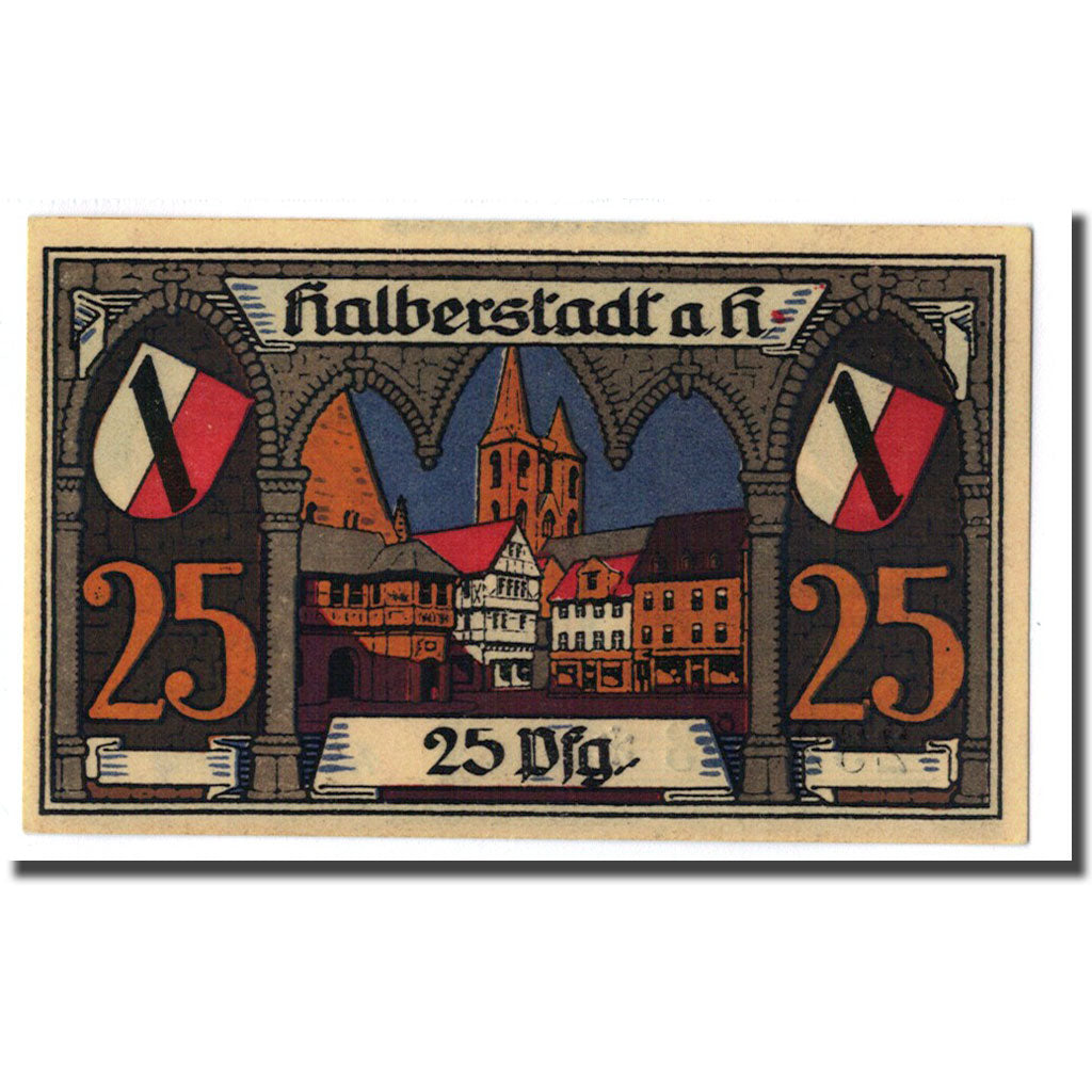 Banknote, Germany, Halberstadt, 25 Pfennig, Batiment, 1920, 1920-11-02, UNC(63)