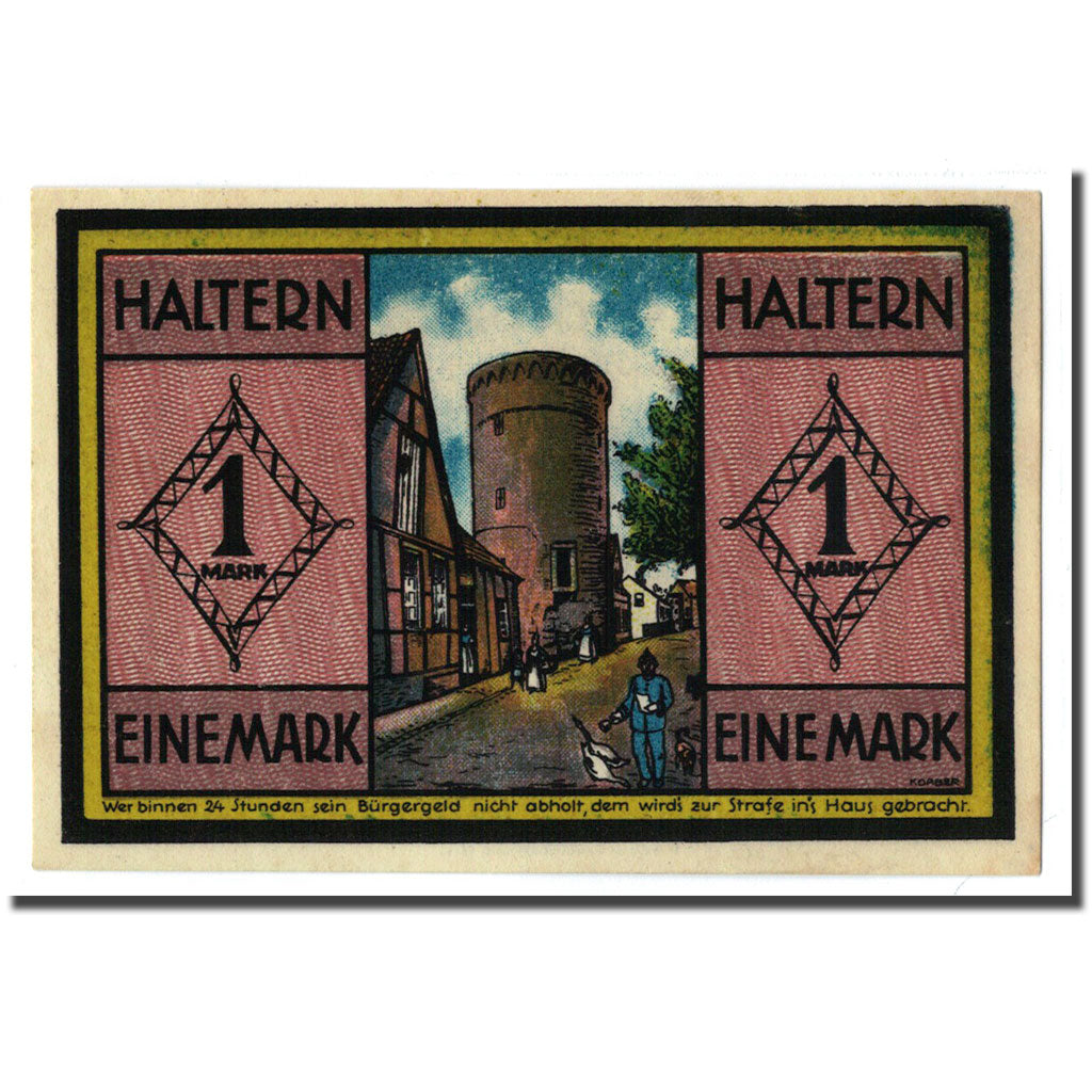 Banconote, Germania, Haltern, 1 Mark, N.D, 1921, 1921-06-01, SPL, Mehl:514.1