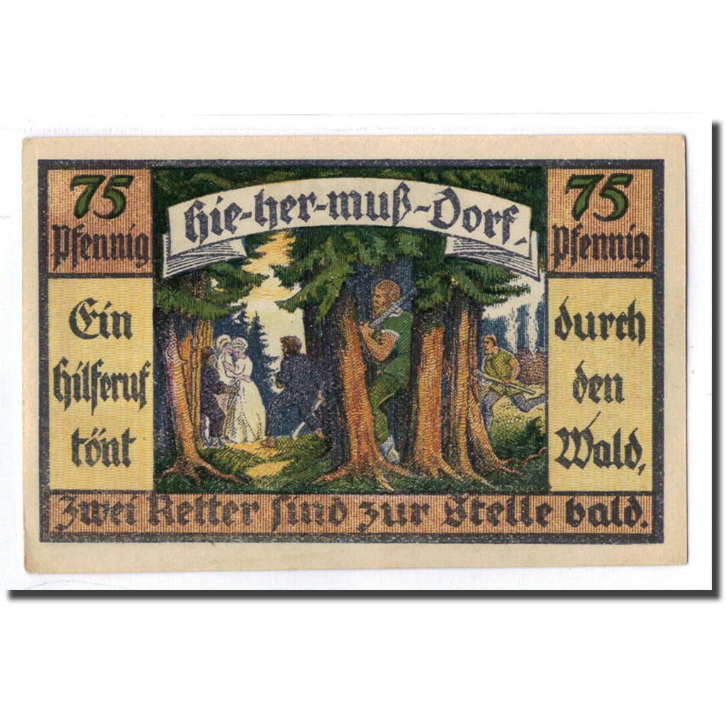 Banknote, Germany, Hermsdorf, 75 Pfennig, personnage 1, 1921, 1921-05-01