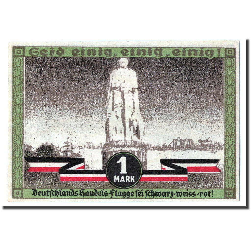 Banconote, Germania, Hamburg, 1 Mark, monument 2, 1921, 1921-08-12, SPL