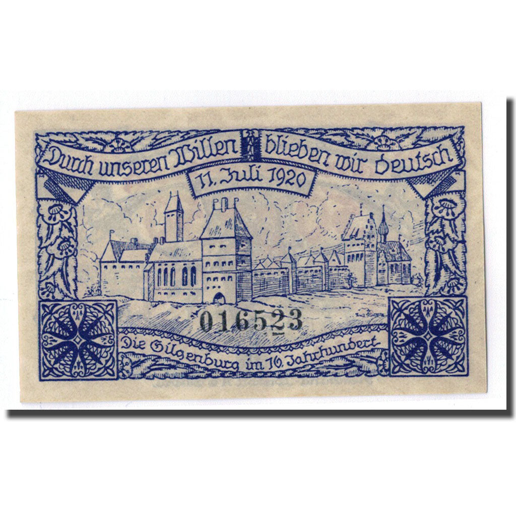 Billet, Allemagne, Gilgenburg Stadt, 50 Pfennig, paysage, 1920, 1920-10-01, SPL