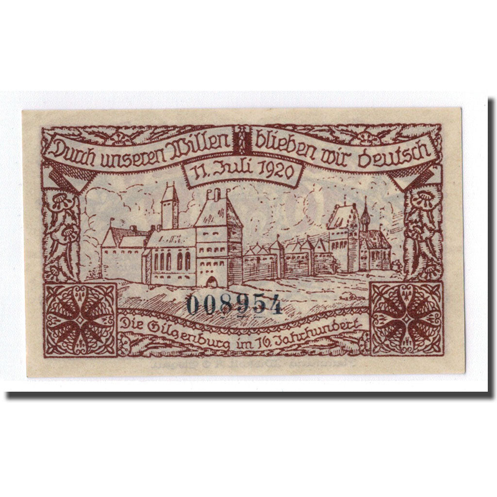 Banconote, Germania, Gilgenburg Stadt, 10 Pfennig, paysage 1, 1920, 1920-10-01
