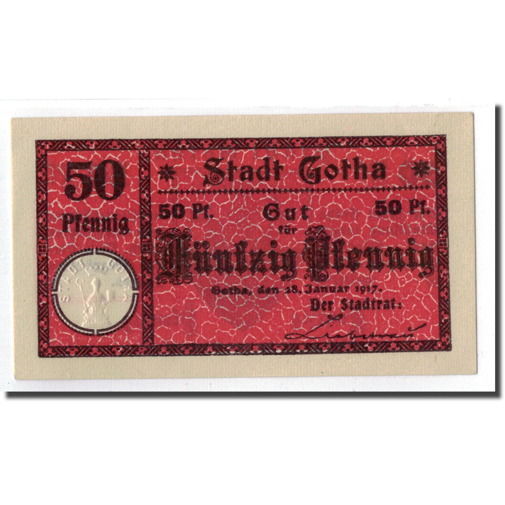 Banknote, Germany, Gotha Stadt, 50 Pfennig, Blason, 1921, 1921-01-28, UNC(63)