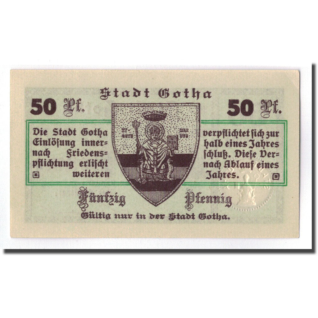 Banknote, Germany, Gotha Stadt, 50 Pfennig, Blason 2, 1917, 1917-01-28, UNC(63)