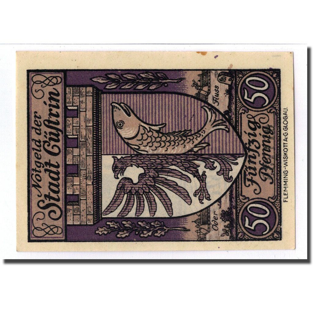 Banknote, Germany, Cüstrin, 50 Pfennig, Batiment, 1921, 1921-02-01, UNC(63)