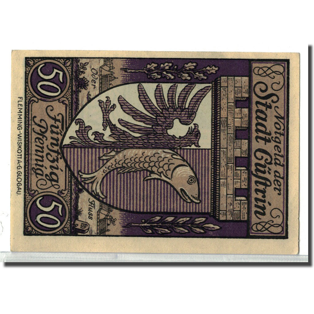 Banknote, Germany, Cüstrin, 50 Pfennig, batiment 1, 1921, 1921-02-01, UNC(63)