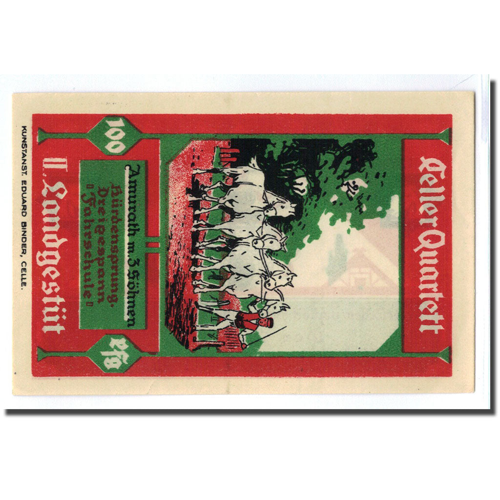 Banconote, Germania, Celle, 100 Pfennig, chevaux, 1922, SPL, Mehl:226.2a