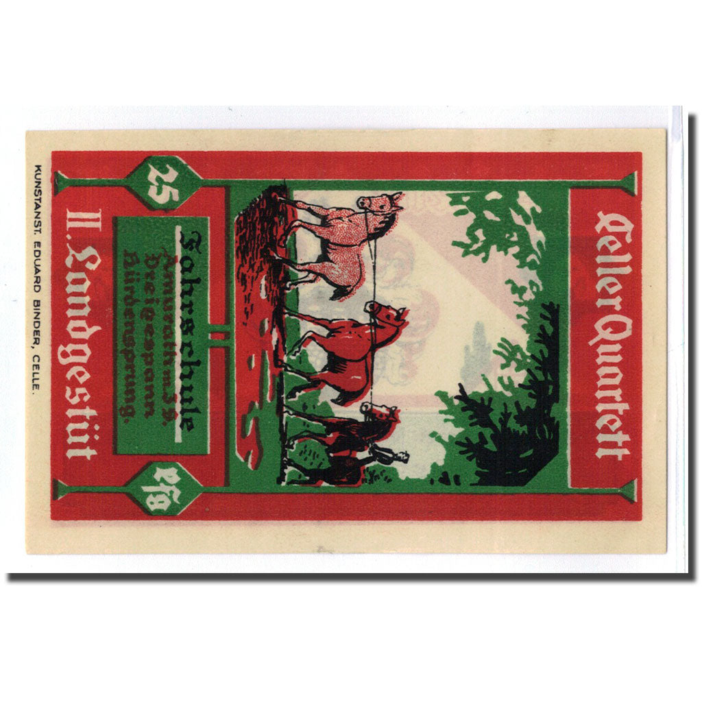 Biljet, Duitsland, Celle, 25 Pfennig, cavalier 1, 1922, SPL, Mehl:226.2a