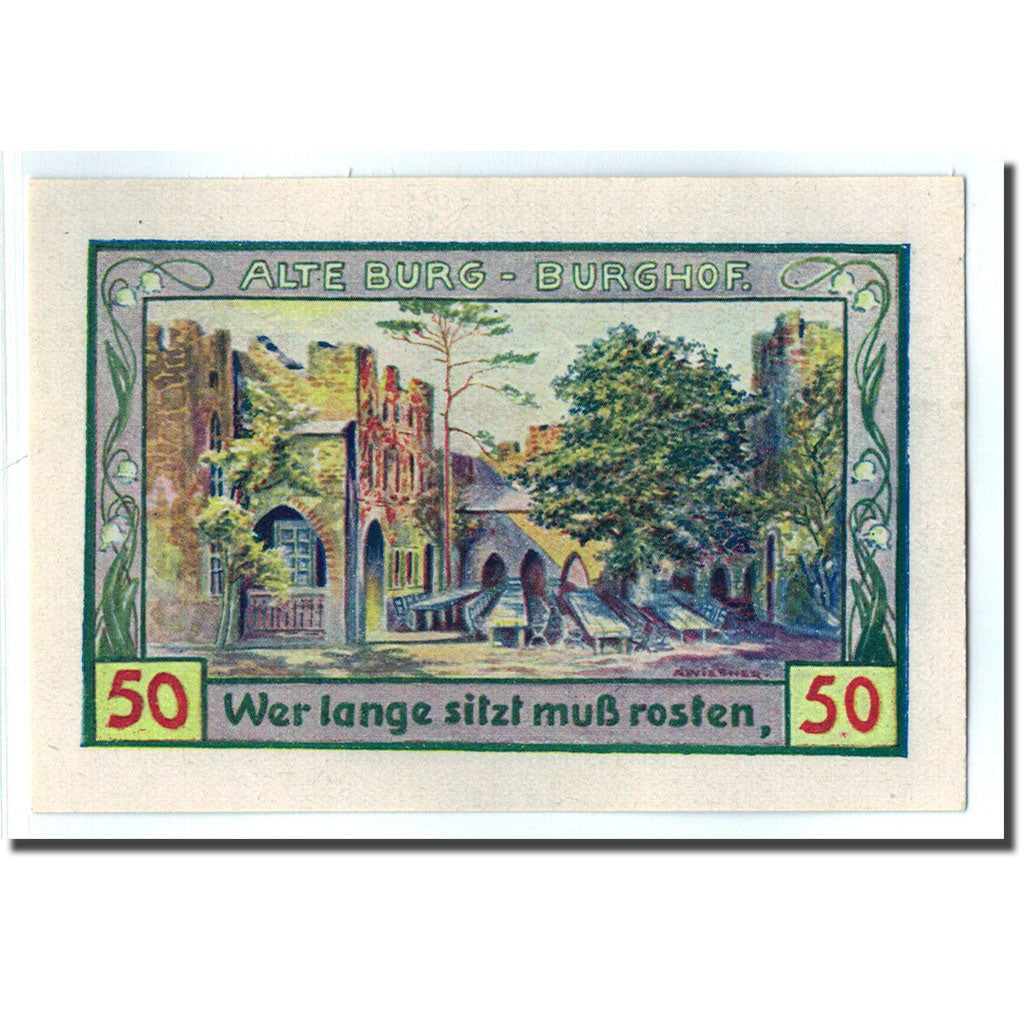 Banknote, Germany, Freiburg i. Schles, 50 Pfennig, paysage, 1921, UNC(63)