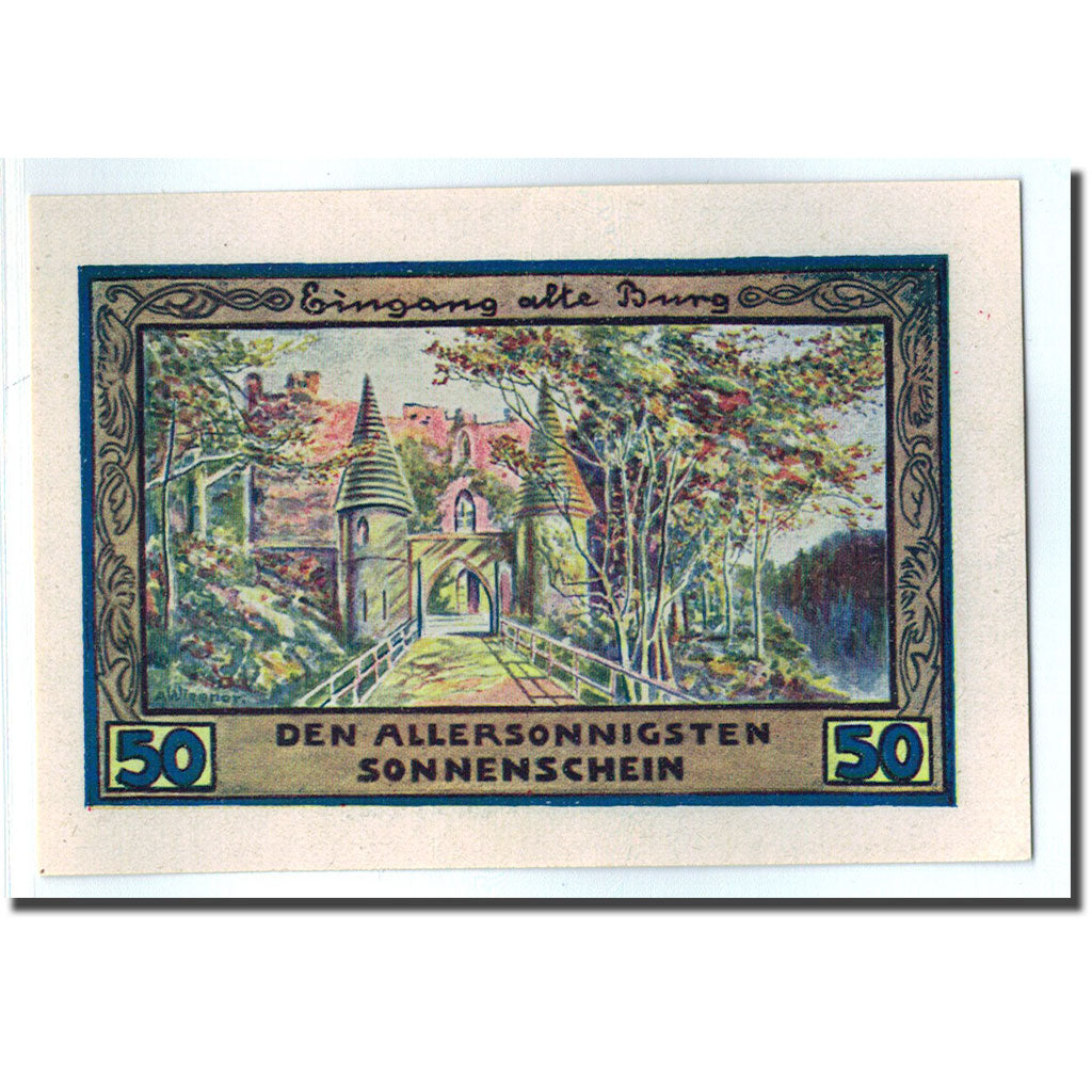 Billet, Allemagne, Freiburg i. Schles, 50 Pfennig, paysage 2, 1921, SPL