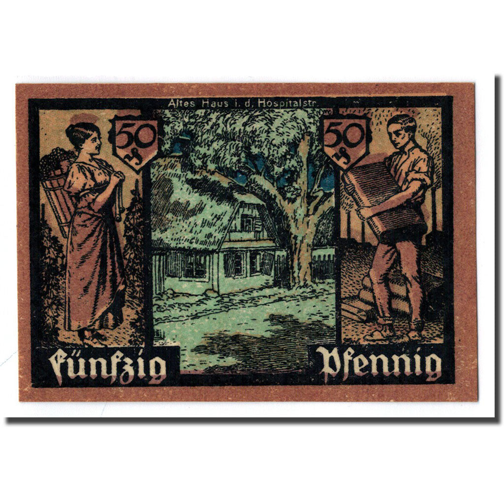 Billet, Allemagne, Grünberg, 50 Pfennig, batiment 3, 1921, 1921-12-31, SPL