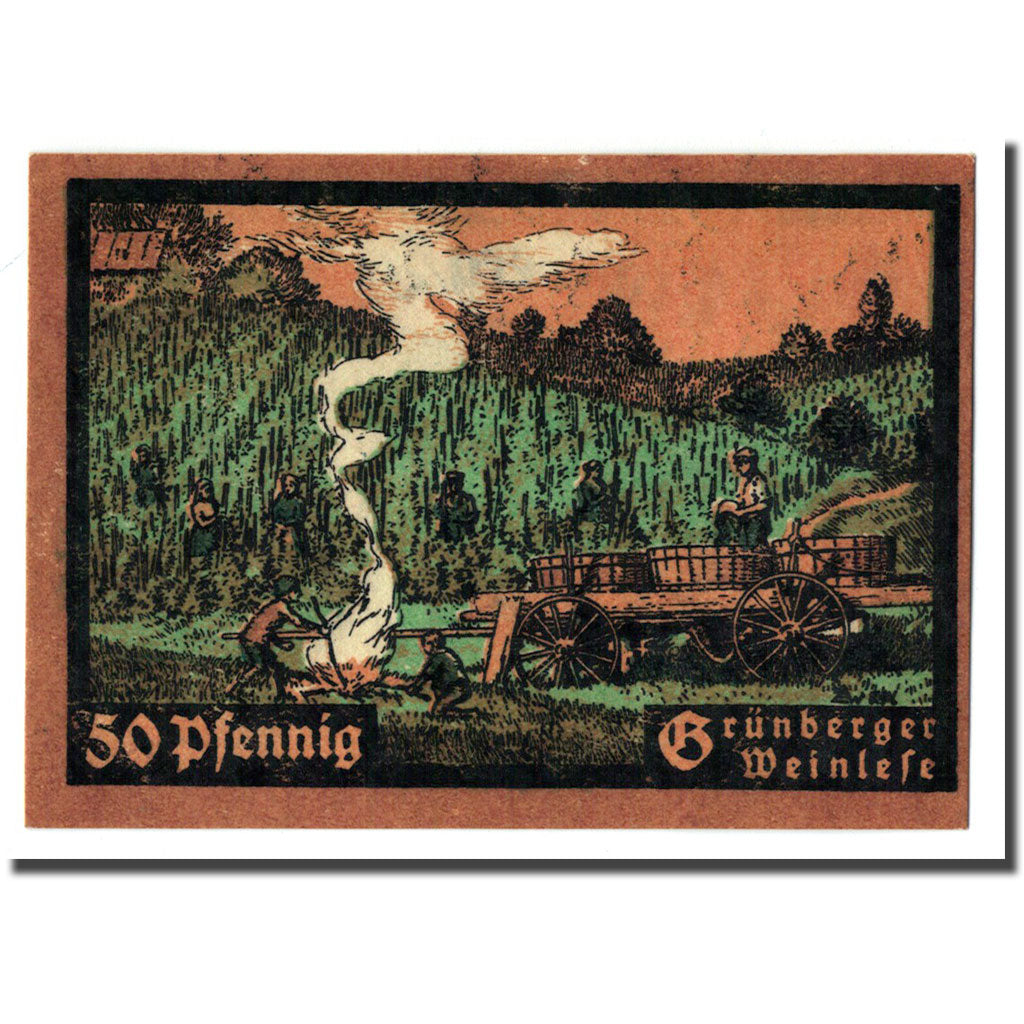 Banknote, Germany, Grünberg, 50 Pfennig, Maison, 1921, 1921-12-31, UNC(63)