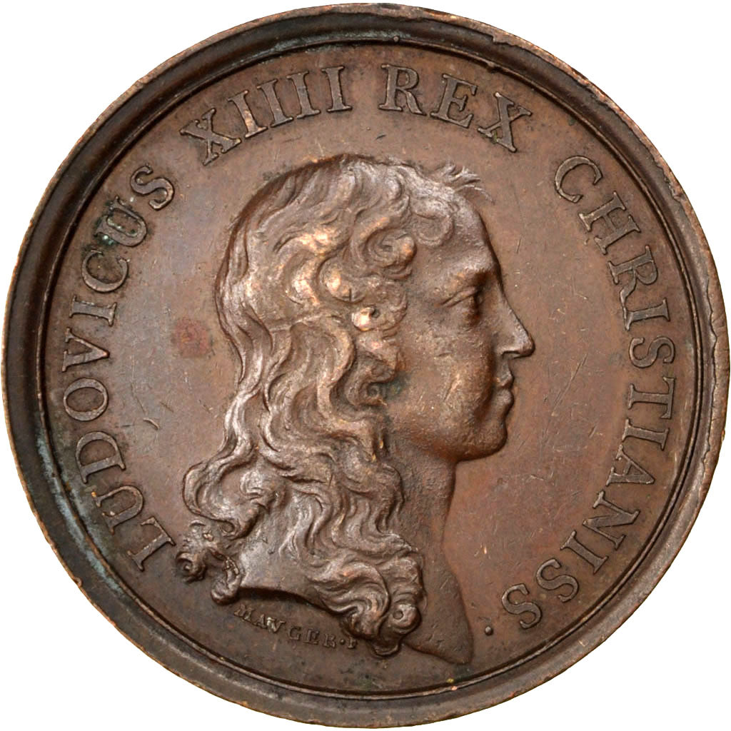 FRANCE, Politics, Society, War, Louis XIV, Medal, EF(40-45), Mauger, Bronze,...