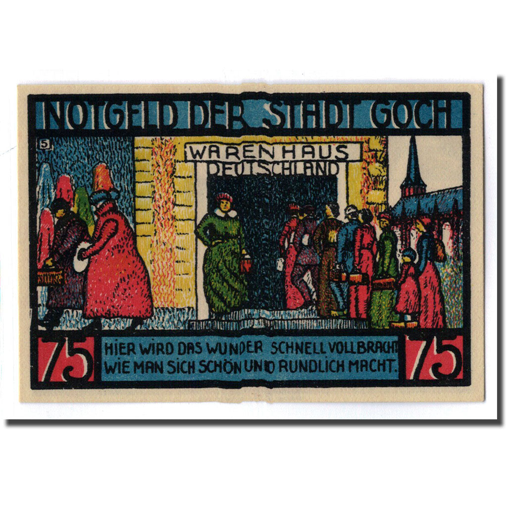 Billet, Allemagne, Goch, 75 Pfennig, personnage 4, 1922, 1922-01-01, SPL