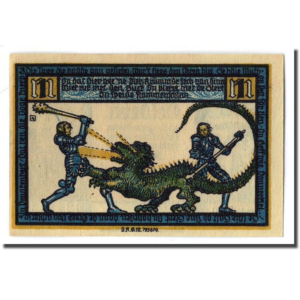 Banknote, Germany, Geldern Stadt, 1 Mark, Dragon 1, 1922, UNC(63), Mehl:414.1b