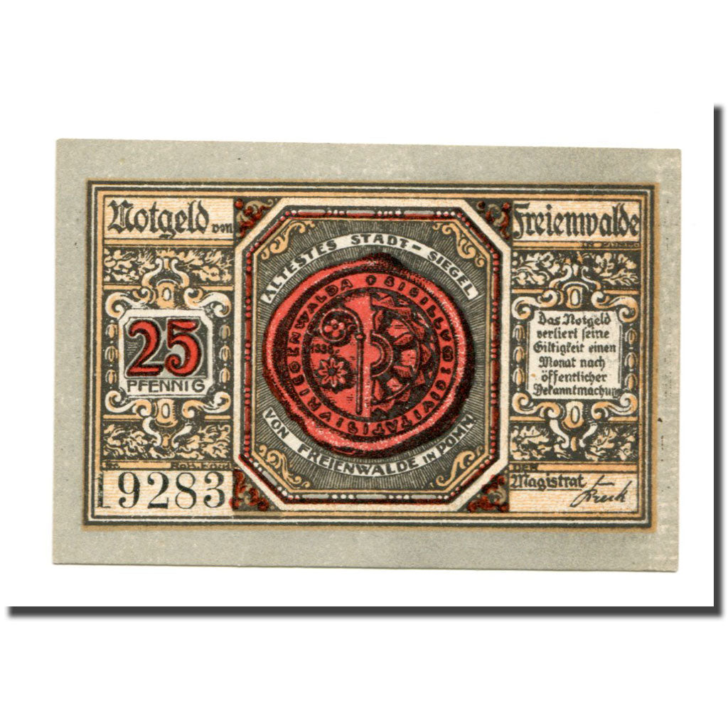 Banknote, Germany, Freienwalde Stadt, 25 Pfennig, personnage, 1920, UNC(63)