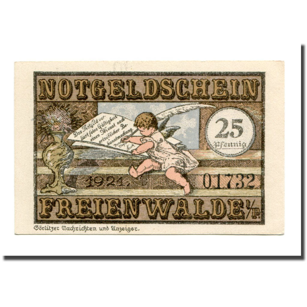 Banknote, Germany, Freienwalde Stadt, 25 Pfennig, personnage, 1921, UNC(63)