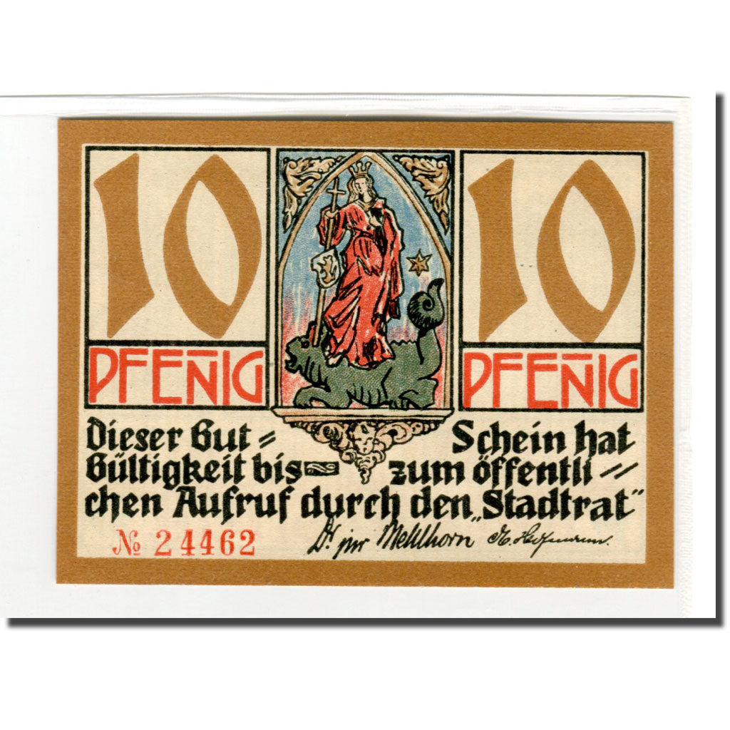 Billet, Allemagne, Kahla, 10 Pfennig, village, 1921, SPL, Mehl:668.1a