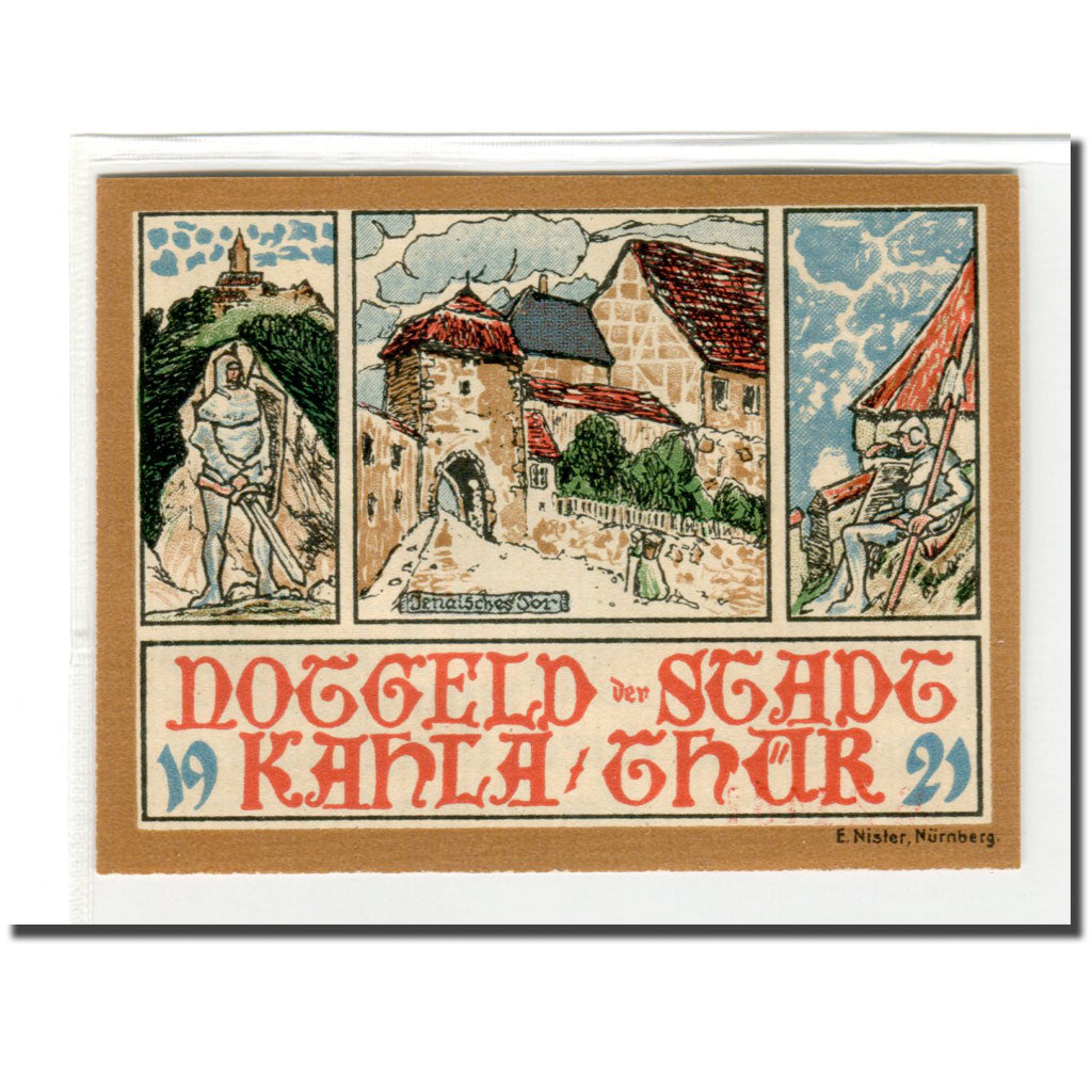 Billet, Allemagne, Kahla, 10 Pfennig, village, 1921, SPL, Mehl:668.1a