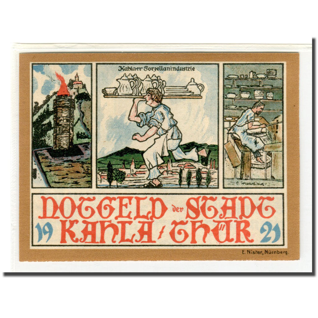 Banknote, Germany, Kahla, 25 Pfennig, personnage, 1921, UNC(63), Mehl:668.1a