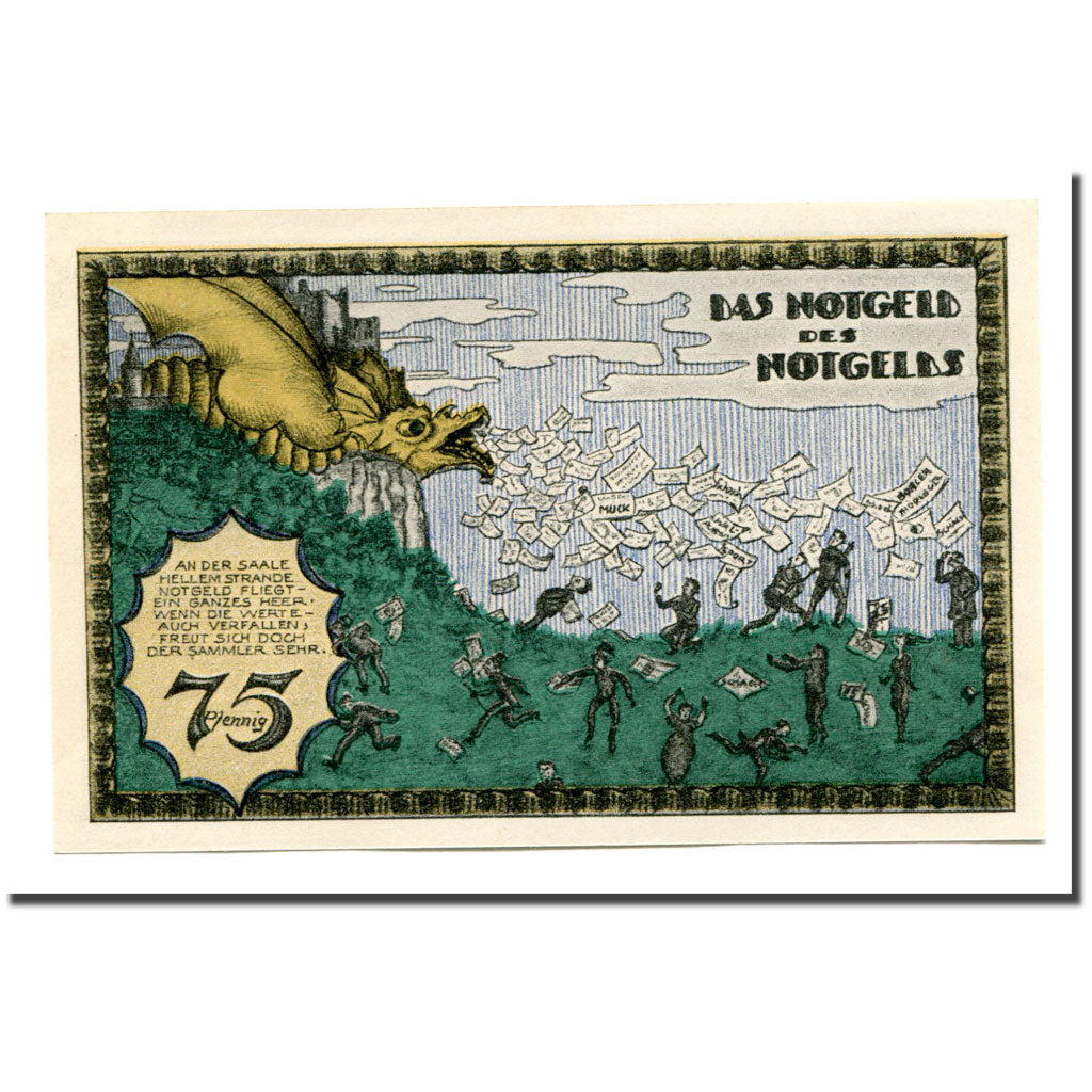Banconote, Germania, Kahla, 75 Pfennig, Dragon 1, 1921, 1921-09-11, SPL