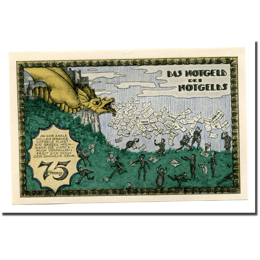 Banknote, Germany, Kahla, 75 Pfennig, Dragon 2, 1921, 1921-09-11, UNC(63)