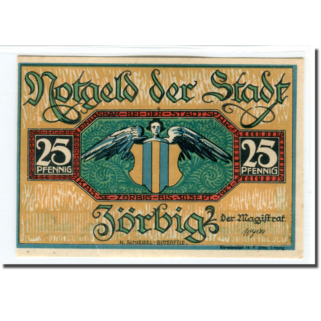 Banknote, Germany, Zörbig, 25 Pfennig, personnage, 1921, 1921-09-30, UNC(63)