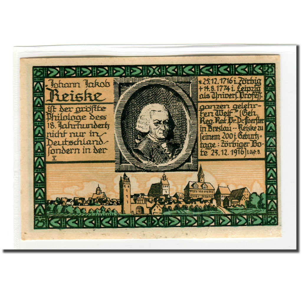 Banknote, Germany, Zörbig, 25 Pfennig, personnage, 1921, 1921-09-30, UNC(63)