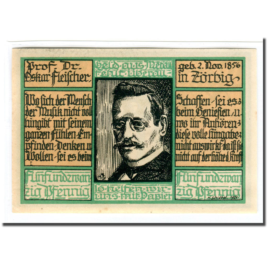 Banknot, Niemcy, Zörbig, 25 Pfennig, personnage 4, 1921, 1921-09-30, UNC(63)