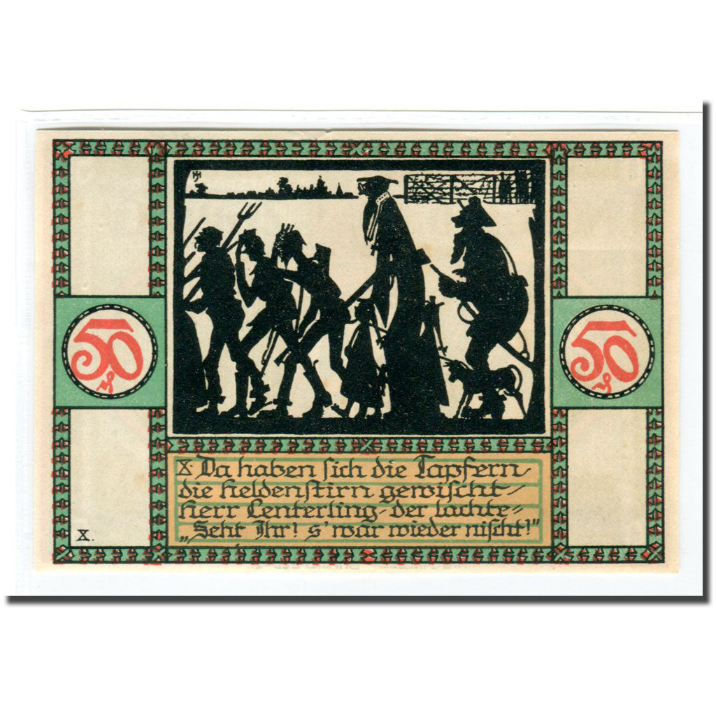 Banknote, Germany, Zörbig, 50 Pfennig, personnage, 1921, 1921-09-30, UNC(63)