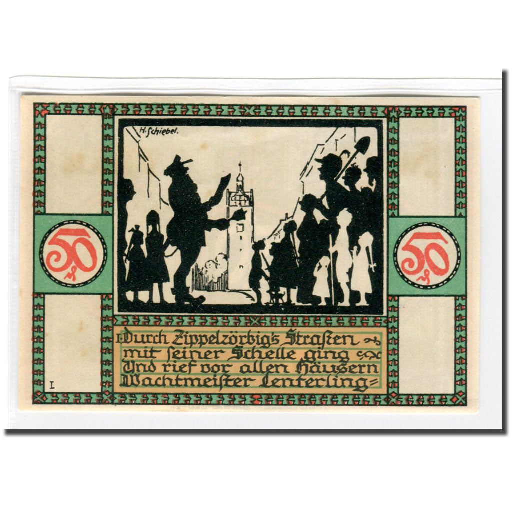 Banknote, Germany, Zörbig, 50 Pfennig, personnage 8, 1921, 1921-09-30, UNC(63)