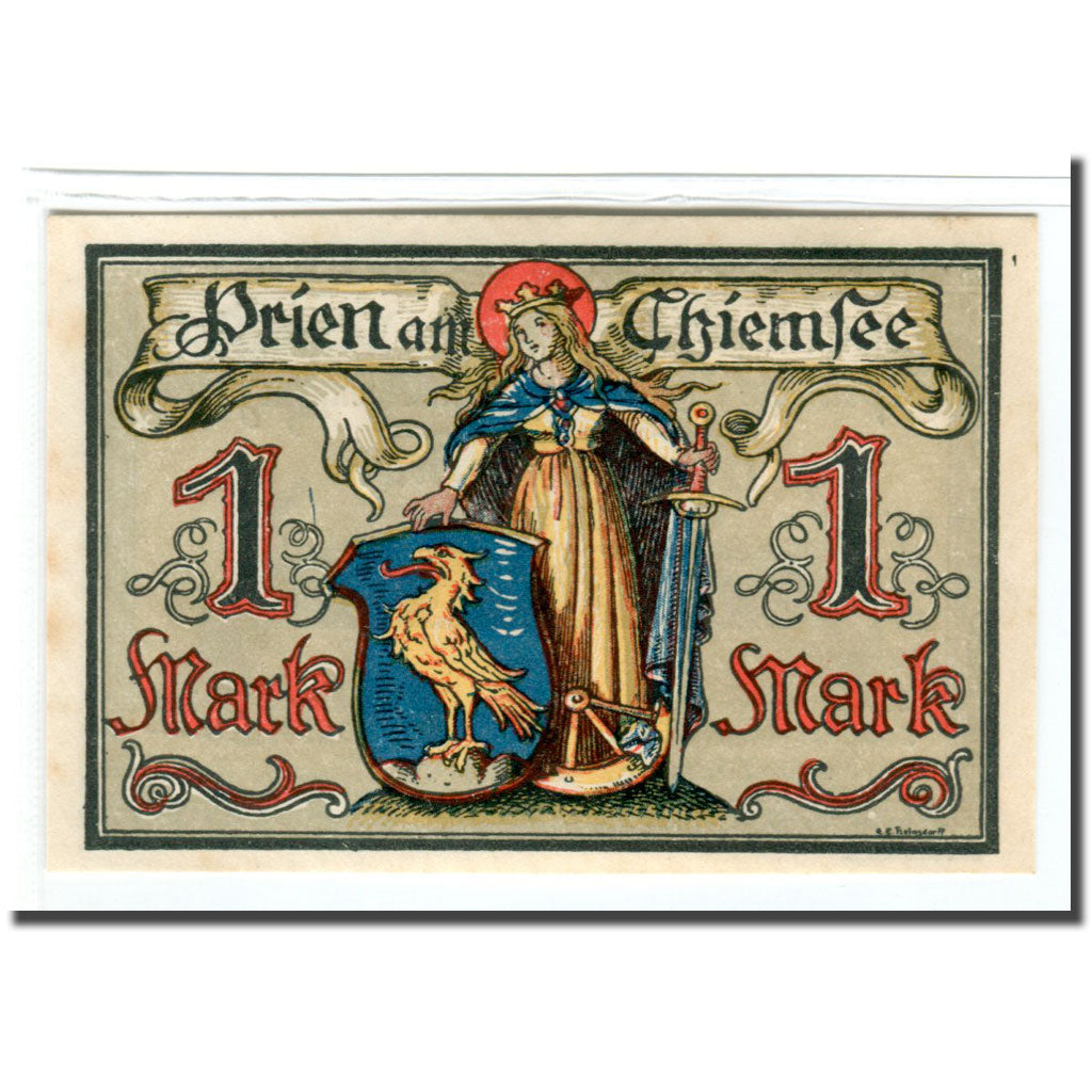 Banknote, Germany, Prien, 1 Mark, personnage 1, 1920, 1920-12-01, UNC(63)