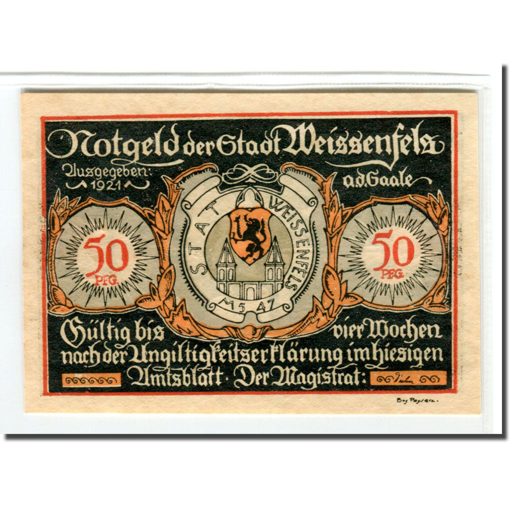 Banconote, Germania, Weissenfels, 50 Pfennig, personnage 3, 1921, SPL-