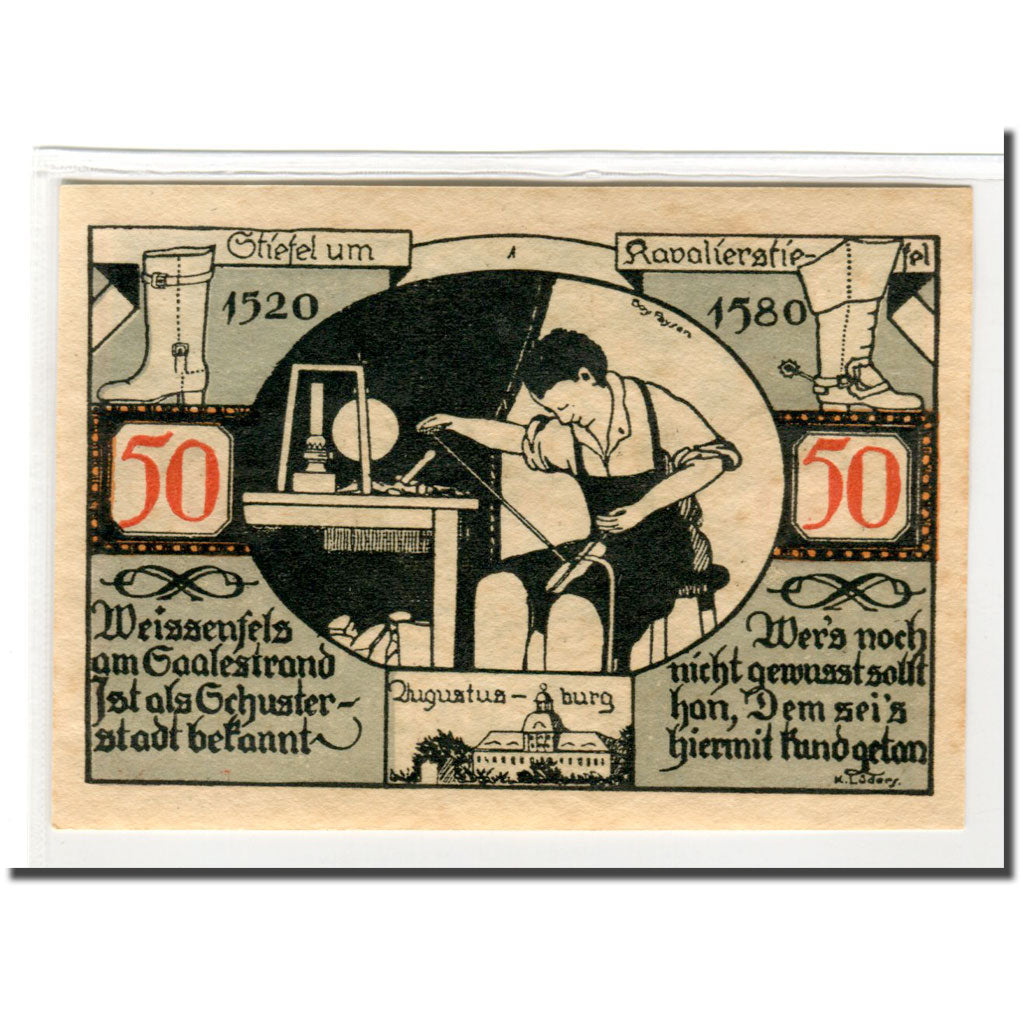 Banconote, Germania, Weissenfels, 50 Pfennig, personnage 3, 1921, SPL-