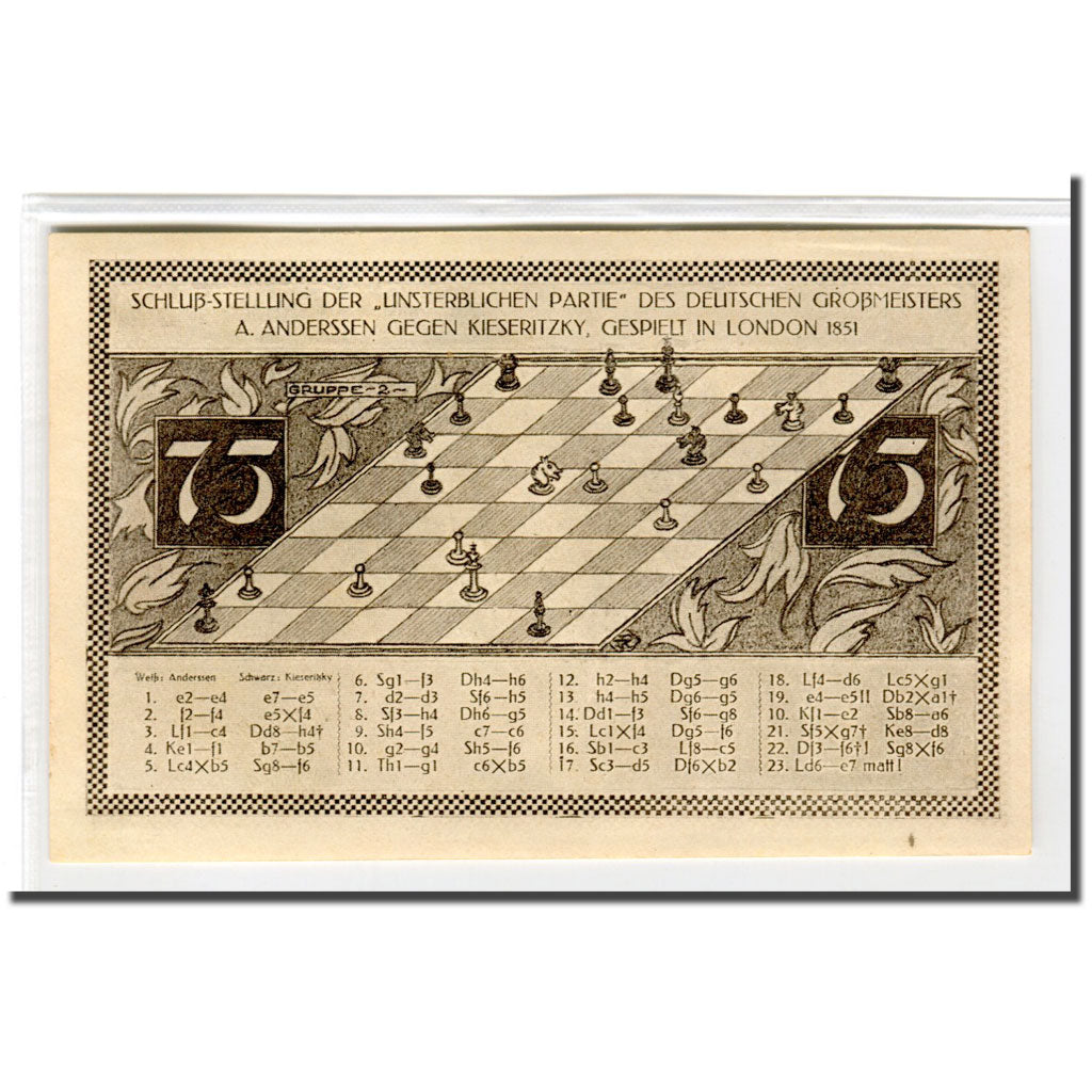 Banconote, Germania, Kahla, 75 Pfennig, Echiquier 1, 1921, 1921-11-01, SPL