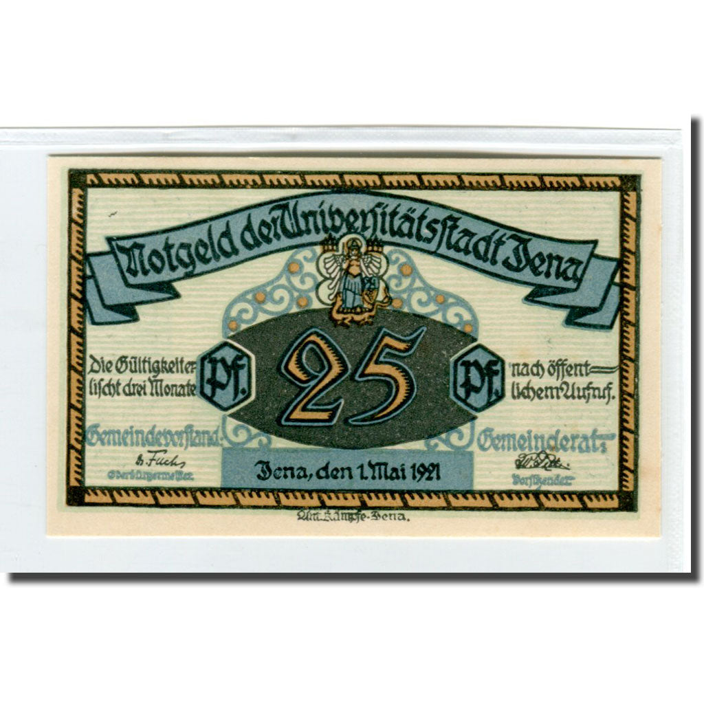 Banknote, Germany, Jena Stadt, 25 Pfennig, personnage, 1921, 1921-05-01