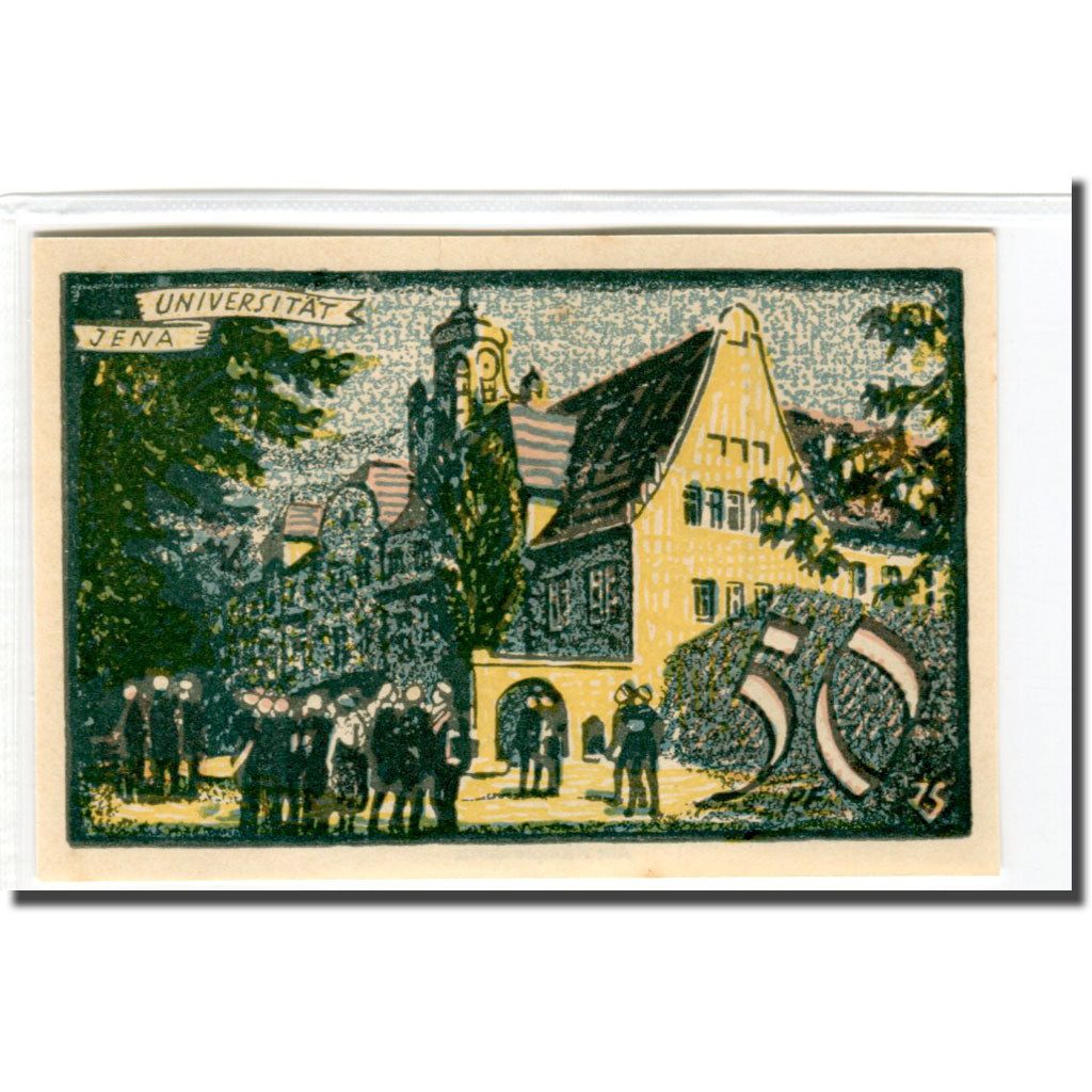 Biljet, Duitsland, Jena Stadt, 50 Pfennig, village, 1921, 1921-05-01, SPL