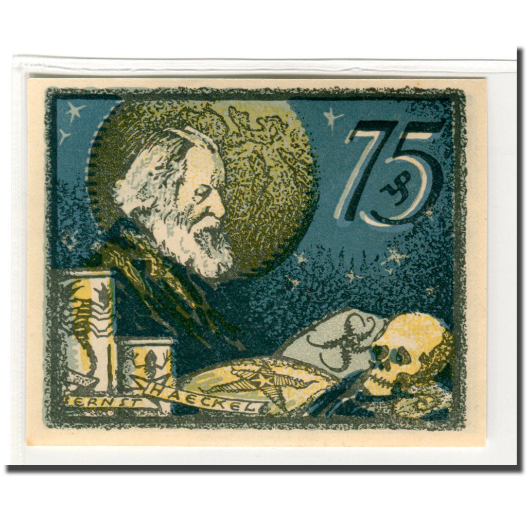 Banconote, Germania, Jena Stadt, 75 Pfennig, personnage 1, 1921, 1921-05-01