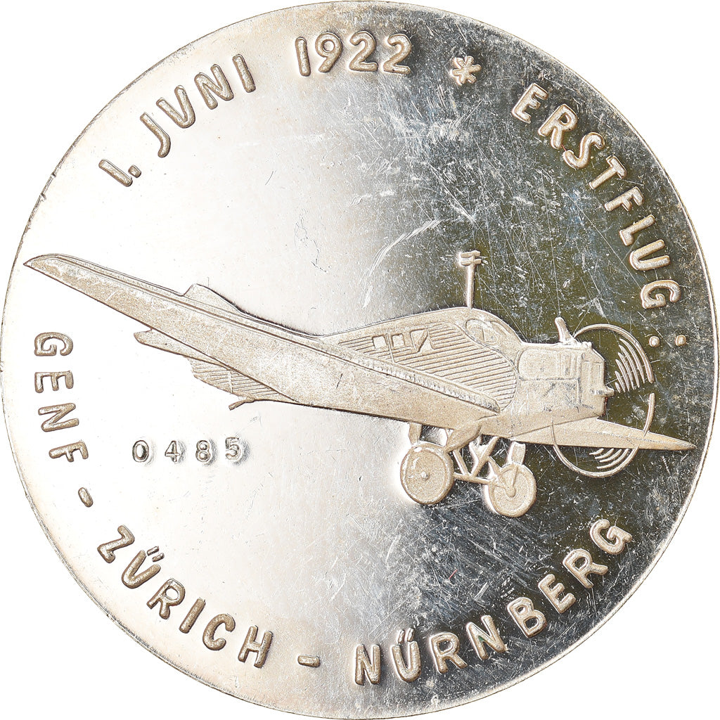 Switzerland, Medal, 25 Jahre Internationaler Luftpostverkehr, Aviation, 1972