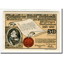 Banknote, Germany, Butzbach, 50 Pfennig, Batiment 4, 1921, 1921-05-06, UNC(63)