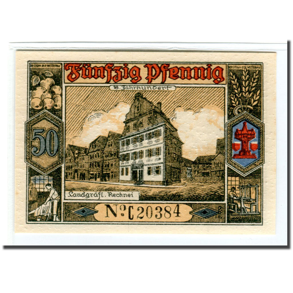 Banknote, Germany, Butzbach, 50 Pfennig, Batiment 4, 1921, 1921-05-06, UNC(63)