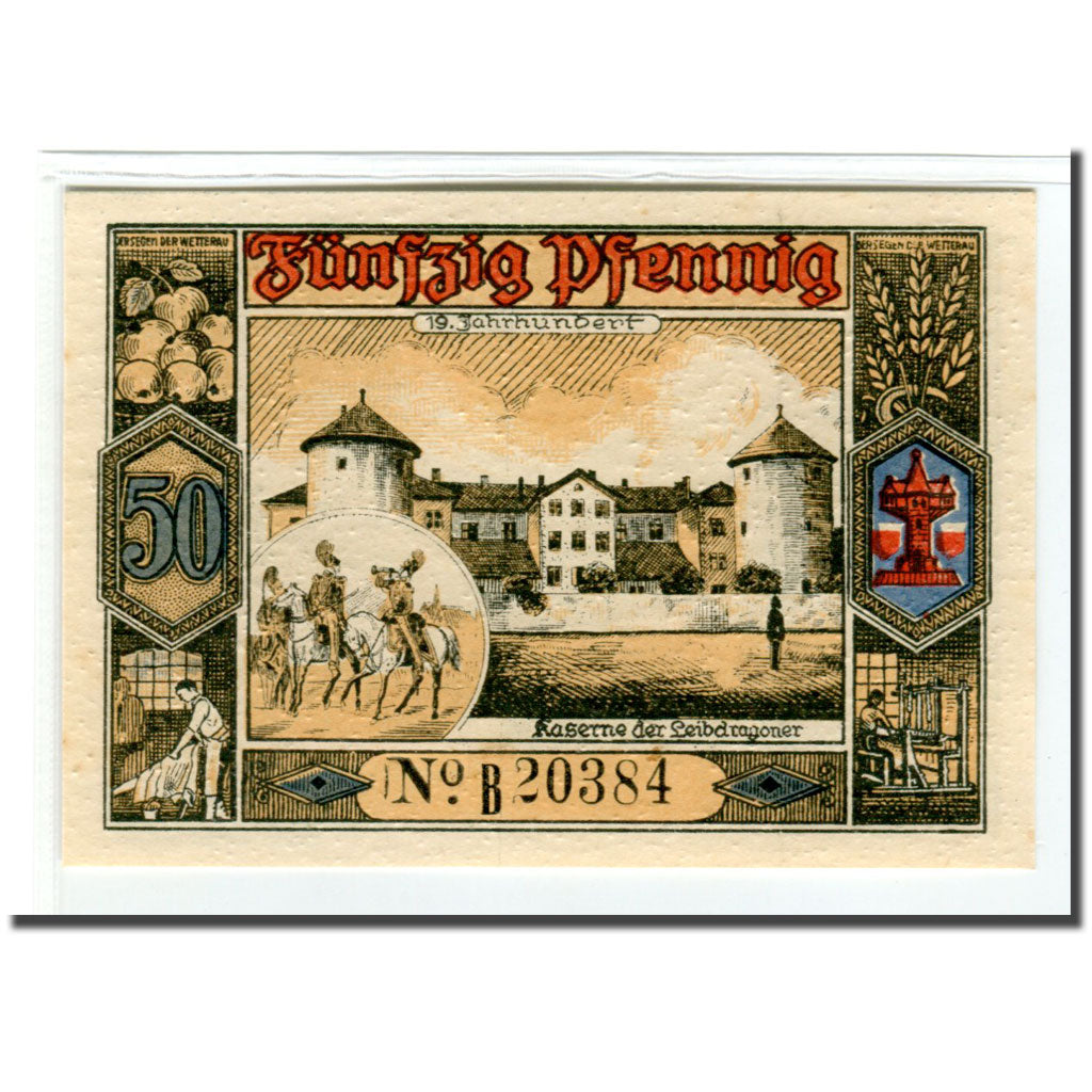 Geldschein, Deutschland, Butzbach, 50 Pfennig, Batiment 5, 1921, 1921-05-06
