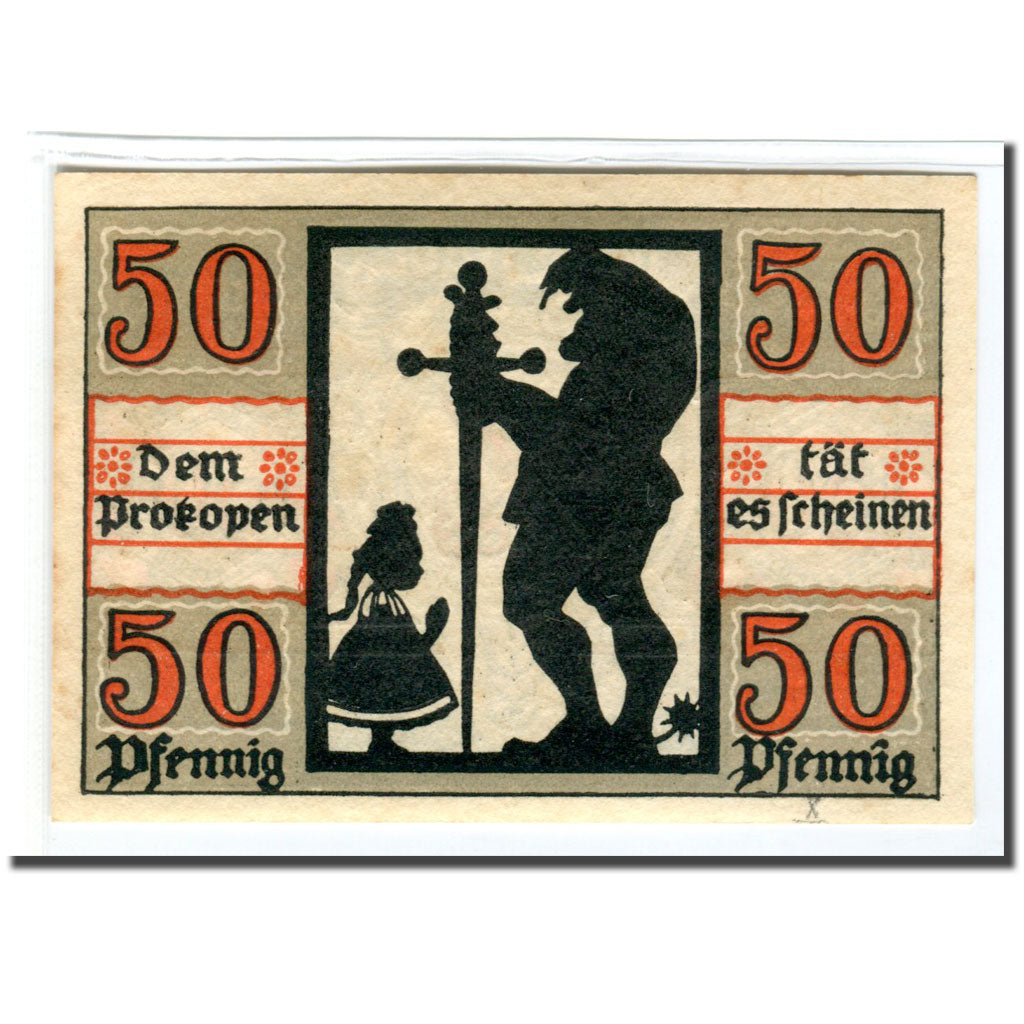 Biljet, Duitsland, Naumburg a.S. Stadt, 50 Pfennig, personnage 5, 1920, SPL