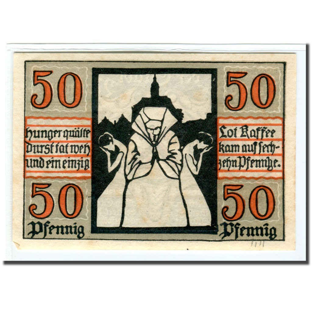 Banconote, Germania, Naumburg a.S. Stadt, 50 Pfennig, personnage 6, 1920, SPL
